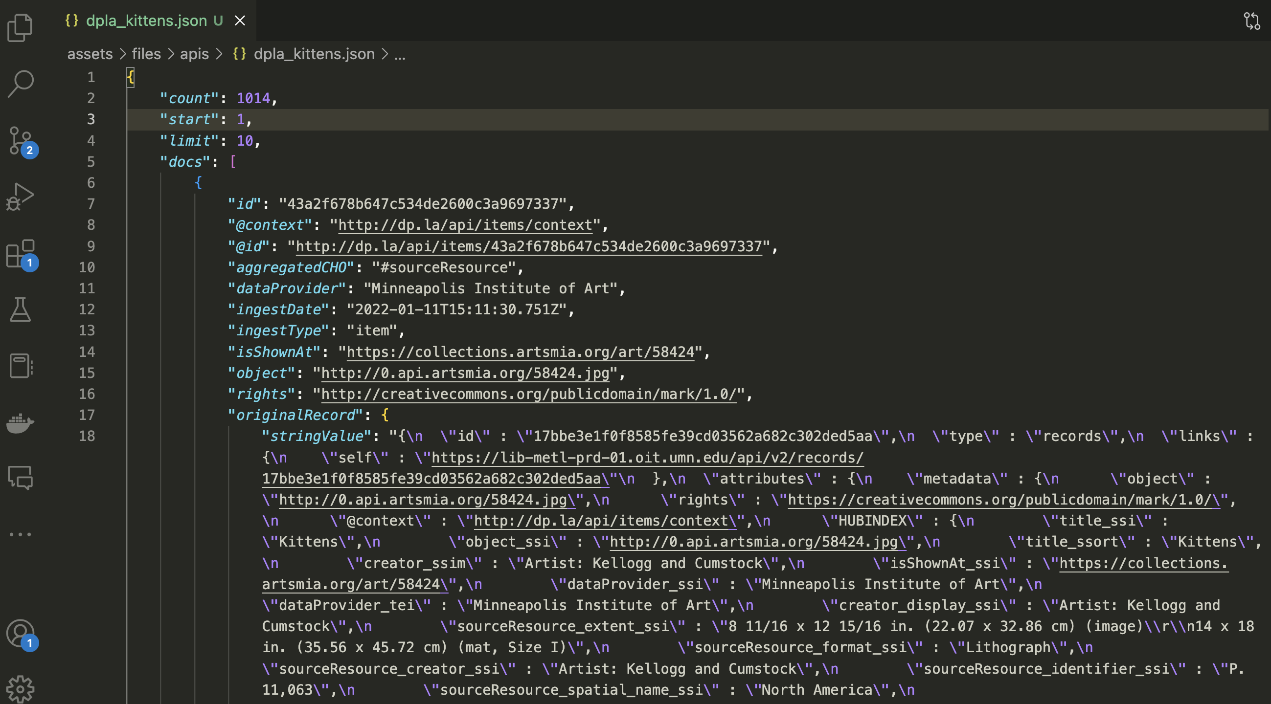 DPLA Kittens JSON